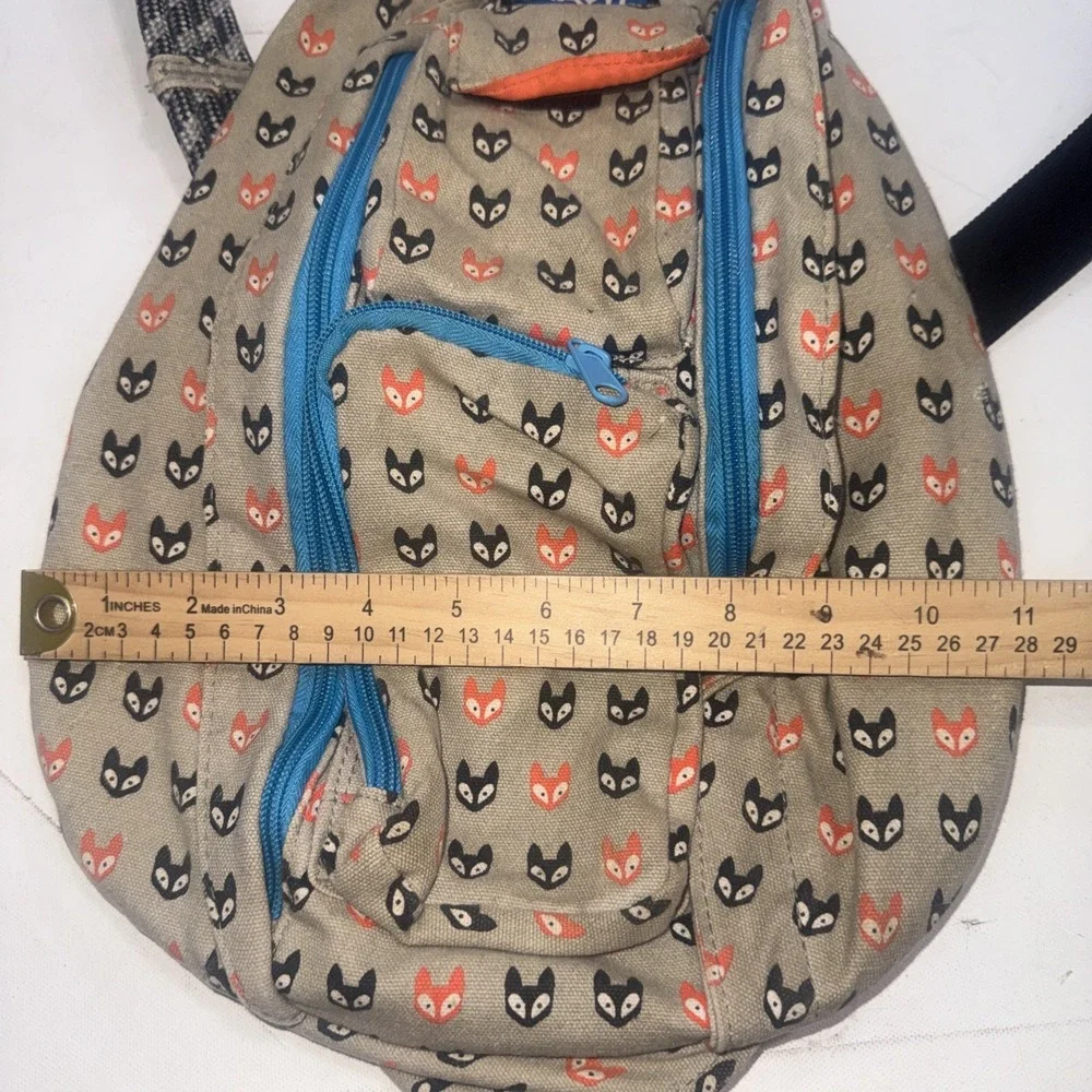 KAVU Cattitude Cats Orange Black Fox Hiking Outdoor Gorpcore Rope Sling Bag